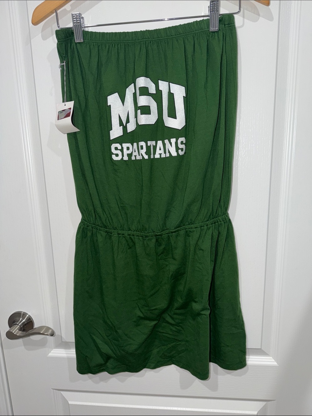 MSU Spartans Green Strapless Dress / Tunic size large NWT collegiate Michigan